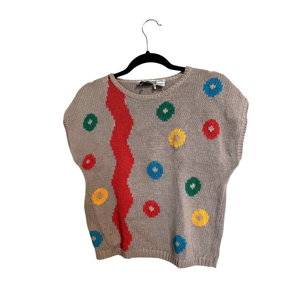 Vintage 80's Short Sleeve Knit Sweater